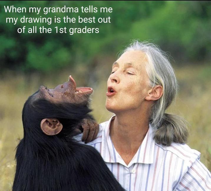 When my grandma tells me my drawing is the best out of all the 1st graders