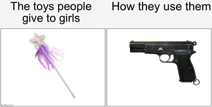 imgflip.com The toys people give to girls How they use them