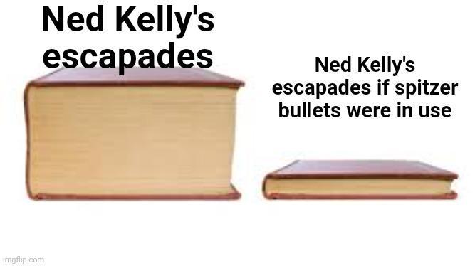 imgflip.com Ned Kelly's escapades Ned Kelly's escapades if spitzer bullets were in use
