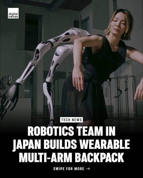 digital trends TECH NEWS ROBOTICS TEAM IN JAPAN BUILDS WEARABLE MULTI-ARM BACKPACK SWIPE FOR MORE →