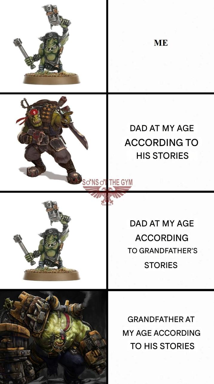 ME DAD AT MY AGE ACCORDING TO HIS STORIES SONS ON THE GYM DAD AT MY AGE ACCORDING TO GRANDFATHER'S STORIES C GRANDFATHER AT MY AGE ACCORDING TO HIS STORIES