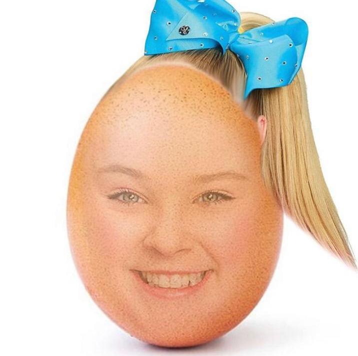 JoJo Siwa Egg Meme (World Record Egg Edit) An edit of JoJo Siwa as the "World Record Egg":https://knowyourmeme.com/memes/world-record-egg. In 2025, JoJo Siwa kicked fans out of her concert in Glasgow for wearing this image on a hoodie.