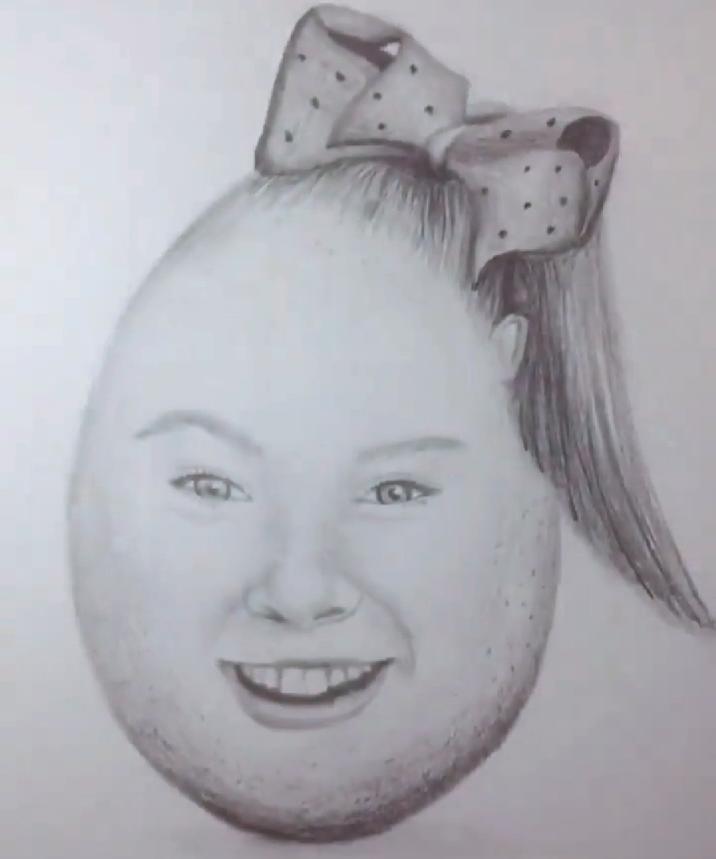 JoJo Siwa Egg Drawing A drawing of JoJo Siwa as an egg. The drawing was posted to the /r/teenagers subreddit.