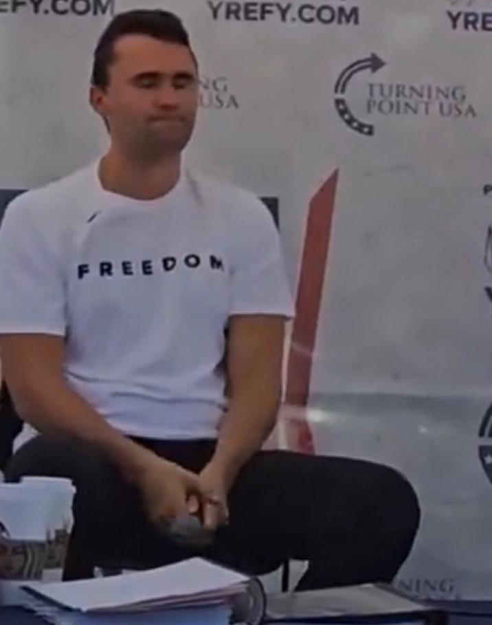 A "tweet":https://knowyourmeme.com/memes/sites/twitter-x using the image of "Charlie Kirk":https://knowyourmeme.com/memes/people/charlie-kirk with his eyes closed moments before he "was shot and killed at Utah Valley University":https://knowyourmeme.com/memes/events/charlie-kirk-shooting-at-utah-valley-university in September 2025. The image became a controversial "reaction image":https://knowyourmeme.com/memes/reaction-images on "Twitter / X":https://knowyourmeme.com/memes/sites/twitter-x in the following weeks.