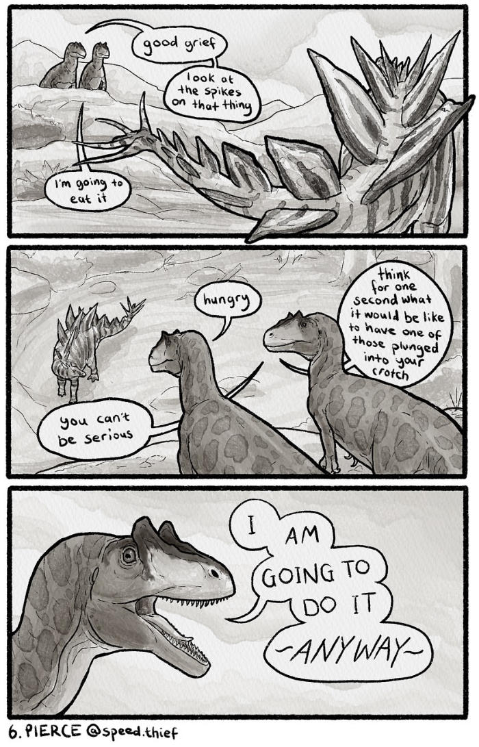 I'm going to eat it you can't be serious good grief look at the spikes on that thing 6. PIERCE @speed.thief hungry think for one Second what it would be like to have one of those plunged into your crotch AM GOING TO DO IT CANYWAY