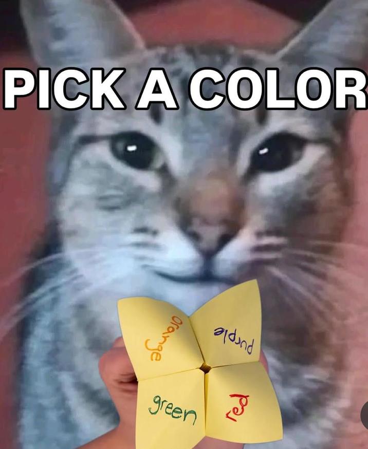 PICK A COLOR Orange green aldund red