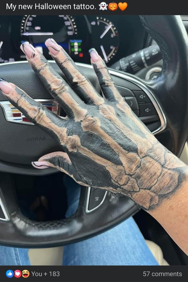 My new Halloween tattoo. ☑ Inte 100 CH 157 You + 183 57 comments