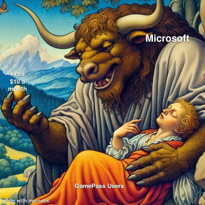 extra $10 a month made with mematic GamePass Users Microsoft
