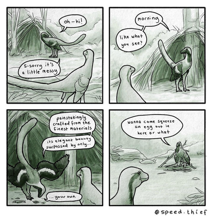 S-sorry it's a little messy oh-hi! morning like what you see? painstakingly crafted from the finest materials its elegant beauty surpassed by only.... wanna come squeeze an egg out in here or what your own @speed.thief