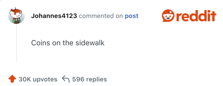 Coins on the sidewalk