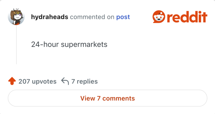 24-hour supermarkets