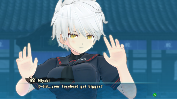 蛇Miyabi D-did...your forehead get bigger? A