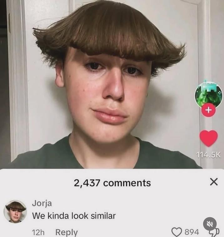 2,437 comments Jorja We kinda look similar 12h Reply 894 13 114.5K