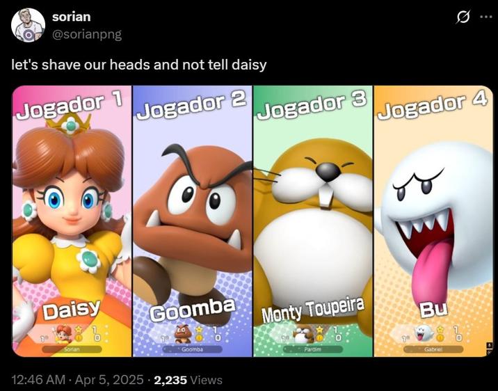 A tweet reading, "let's shave our heads and not tell daisy."