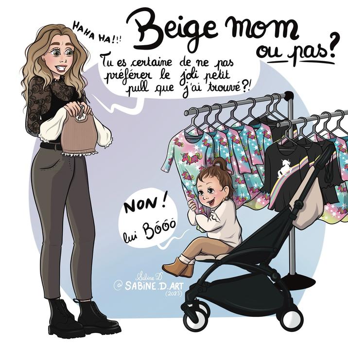 HAHA HA!!! Tu es certaine de ne pas préférer le joli petit pull que j'ai trouvé ?! Beige mom ou pas? NON! lui Bóoo Sabine D @SABINE.D.ART (2023) 3
