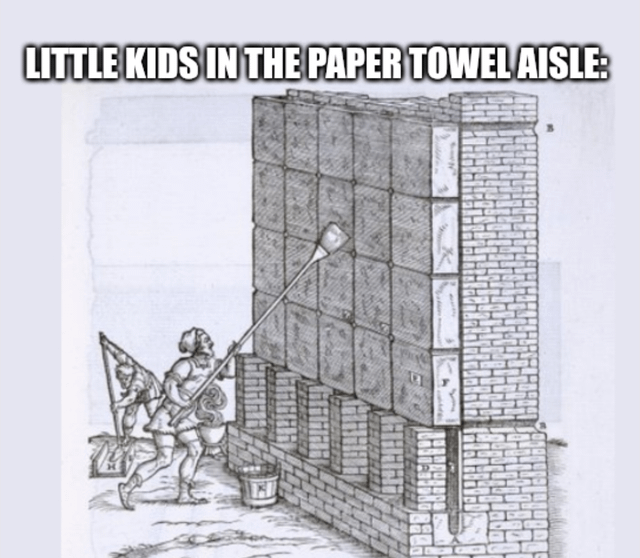 LITTLE KIDS IN THE PAPER TOWEL AISLE: