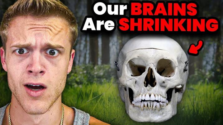The thumbnail for a "Joe Bartolozzi":https://knowyourmeme.com/memes/people/joe-bartolozzi "YouTube":https://knowyourmeme.com/memes/sites/YouTube video, showing the YouTuber next to a human skull with an arrow pointing at it and a caption reading, "Our brains are shrinking." The thumbnail became a popular "reaction image":https://knowyourmeme.com/memes/reaction-images on "Twitter / X":https://knowyourmeme.com/memes/sites/twitter-x in 2025.