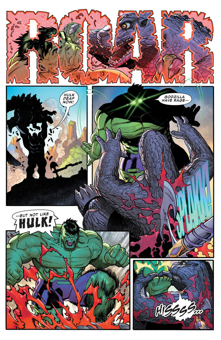 MAR HULK DEAF NOW! GODZILLA HAVE RAGE-- чтоб --BUT NOT LIKE HULK! HISSSS...
