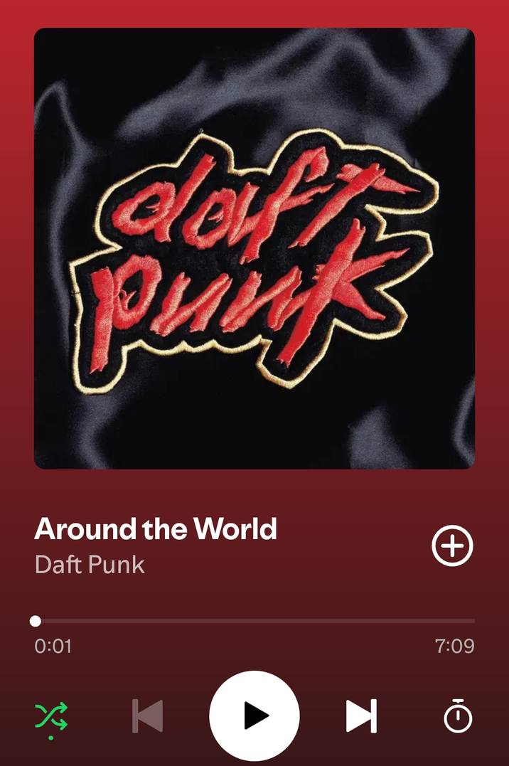 daf punk Around the World Daft Punk 0:01 + 7:09 冷 K ► Ō