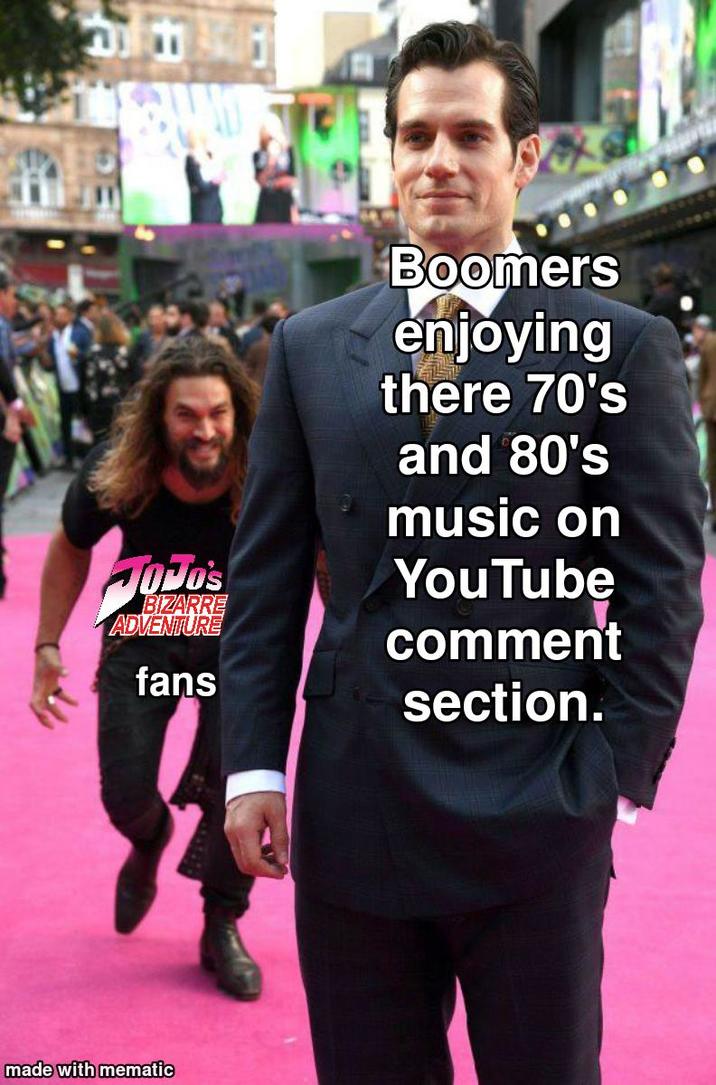Boomers enjoying there 70's and 80's music on VODO'S YouTube ADVENTURE comment fans section. made with mematic