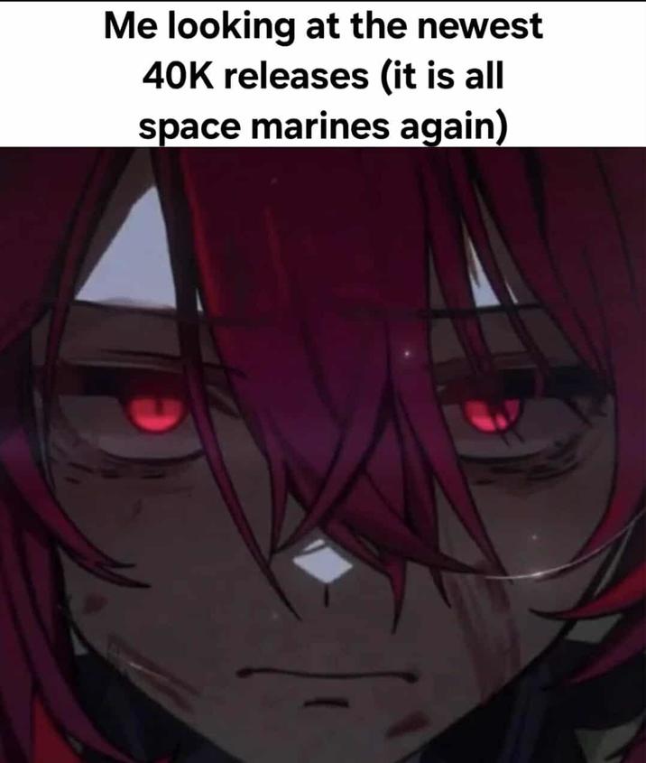 Me looking at the newest 40K releases (it is all space marines again)