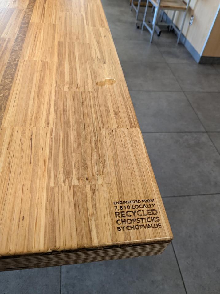 ENGINEERED FROM 7,810 LOCALLY RECYCLED CHOPSTICKS BY CHOPVALUE