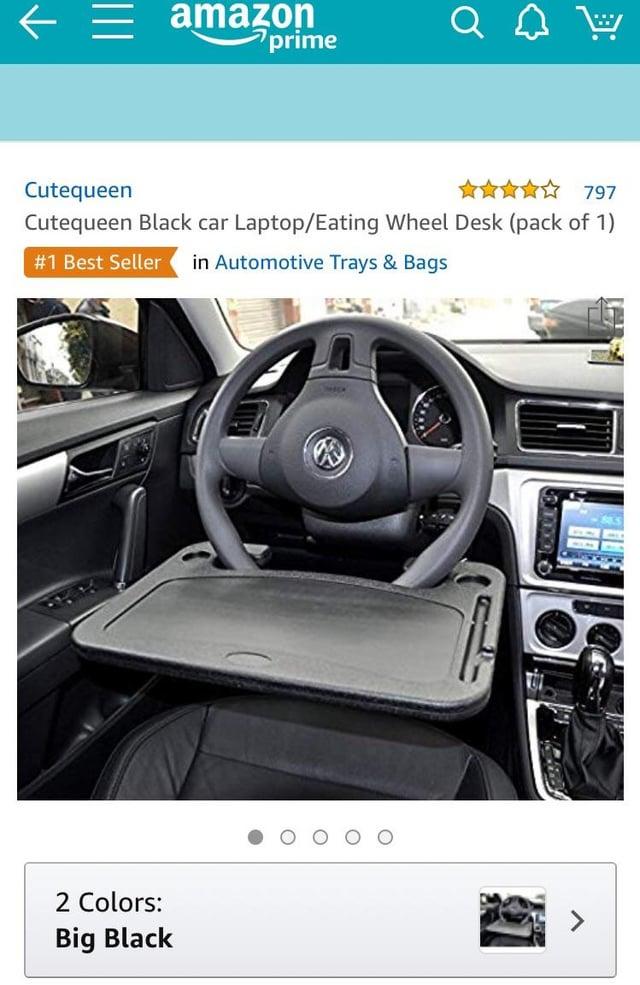 amazon а prime Cutequeen ✰✰ 797 Cutequeen Black car Laptop/Eating Wheel Desk (pack of 1) #1 Best Seller in Automotive Trays & Bags 2 Colors: