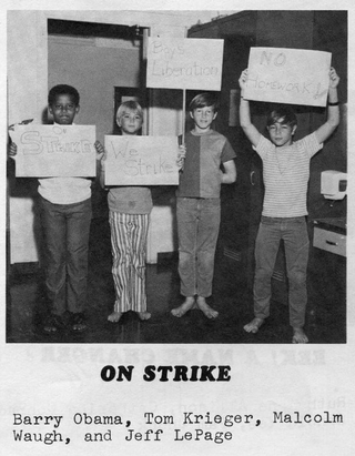 Liberation NO HOMEWORK STERE We Strike ON STRIKE Barry Obama, Tom Krieger, Malcolm Waugh, and Jeff LePage