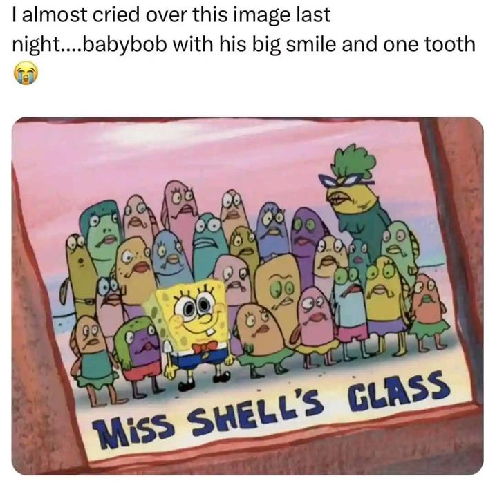 I almost cried over this image last night....babybob with his big smile and one tooth Miss SHELL'S GLASS