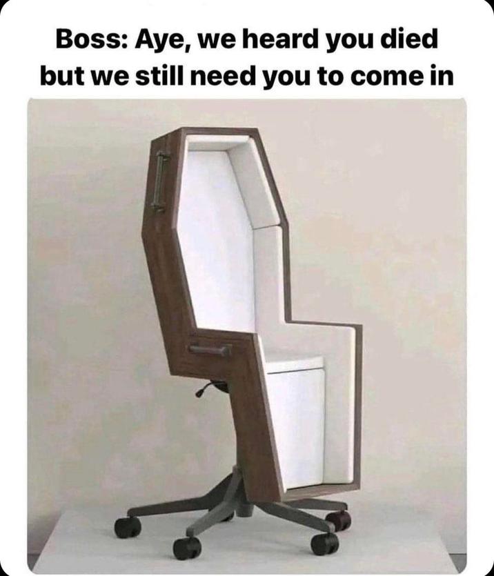 Boss: Aye, we heard you died but we still need you to come in