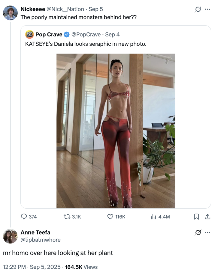 A "Twitter / X":https://knowyourmeme.com/memes/sites/twitter-x reply using the Mr. H--- Over Here Looking at Her X "phrasal template":https://knowyourmeme.com/memes/snowclone.