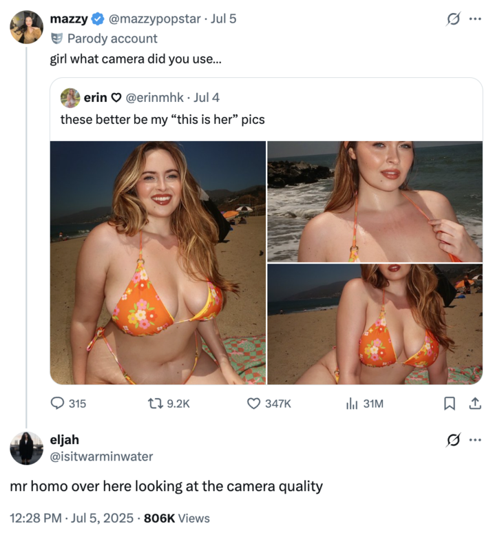 A "Twitter / X":https://knowyourmeme.com/memes/sites/twitter-x reply using the Mr. H--- Over Here Looking at Her X "phrasal template":https://knowyourmeme.com/memes/snowclone.