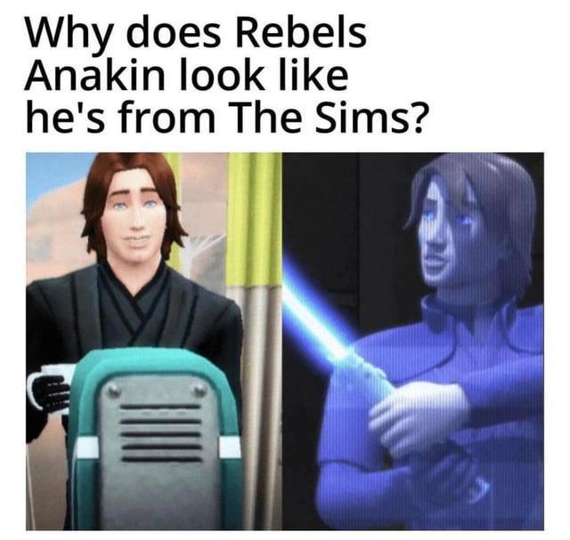 Why does Rebels Anakin look like he's from The Sims?