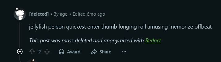 [deleted] • 3y ago • Edited 6mo ago jellyfish person quickest enter thumb longing roll amusing memorize offbeat This post was mass deleted and anonymized with Redact 2 Award Share