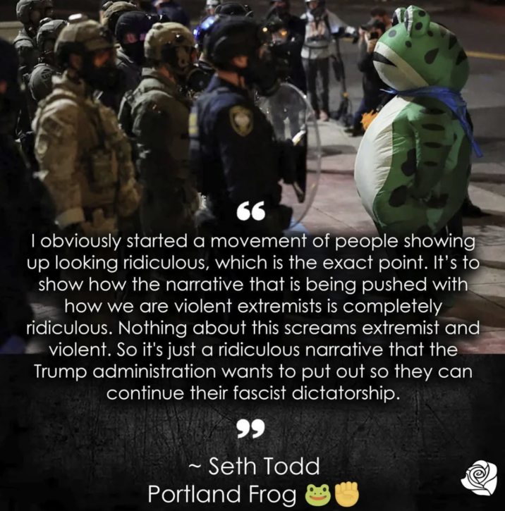 Redditor u/D-R-AZ posted a graphic showing a quote from Seth Todd, the original Portland Frog to the subreddit /r/Portland.
