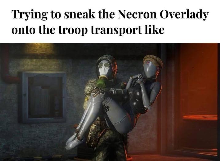 Trying to sneak the Necron Overlady onto the troop transport like