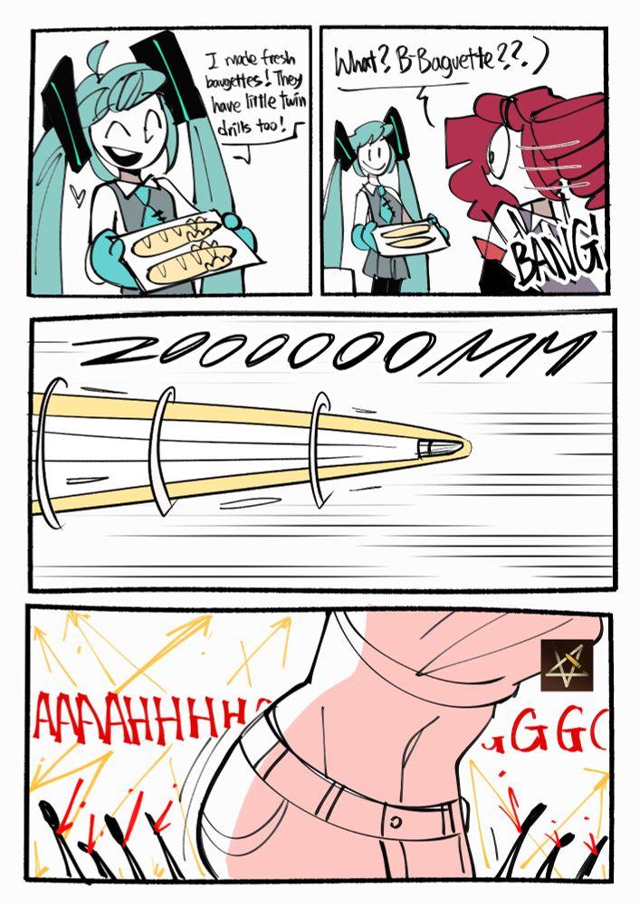 VVV I made fresh baugettes! They have little twin drills too! What? B-Baguette??) BANG 2000000мм AAAAHHHH 0 ZGGO