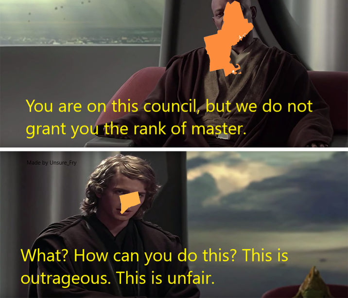 You are on this council, but we do not grant you the rank of master. Made by Unsure_Fry What? How can you do this? This is outrageous. This is unfair.
