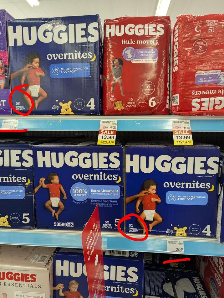 S HUGGIES HUGGIES DIAPERS I COUCHES overnites DIAPERS I COU little movers GGIES CURVED STRETCH OUTSTANDING ACTIVE FLT 12 Hours of Leak Protection) 2 0 ALL-NIGHT PROTECTION & COMFORT ST 15 kg 58 DIAPERS COUCHES Diens baby 22-37 lb 10-17 kg 37.49 4 0 cod bo to a 1 ЭЛЦОН SIGN Disney 16 DIAPERS COUCHES 6 ЅЛӘЛОШ SEE 18.49 SALE 13.99 SAVE 4.50 PC OPTUM 18.49 SALE 13.99 SAVE 4.50 GIES HUGGIES HUGGIES DIAPERS COUCHES rnites -NIGHT PROTECTION COMFORT OVERNIGHT DIAPERS I COUCHES DE NUIT overnites 100% LEAK FREE Extra Absorbent where leaks happen most SANS FUITES Extra Absorbant là où les fuites surviennent plus souvent DIAPERS COUCHES overnites ALL-NIGHT PROTECTION & COMFORT over 27 lb plus de 12 kg 5 5088 07X 17:39 5359902 56294 00 UGGIES ESSENTIALS Helps protect against 50 DIAPERS COUCHES L 52 DIAPERS COUCHES Diency baby 22-37 lb 10-17 kg HUGGIES OVERNIGHT DIAPERS COUCHES DE NUIT rnites) 37.49 4 Hudle movers HUGGIES
