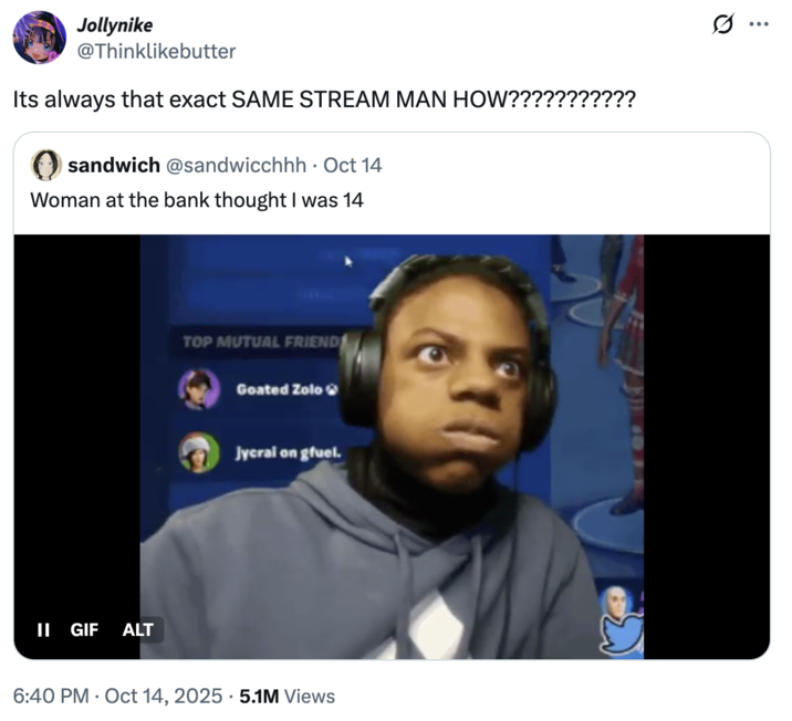 A "quote-tweet":https://knowyourmeme.com/memes/quote-retweets-qrts about "IShowSpeed's":https://knowyourmeme.com/memes/people/ishowspeed famous "EARLY STREAM!" livestream that many Speed reaction video, GIFs and memes are from, notably including the "IShowSpeed Smiling Trying Not to Laugh":https://knowyourmeme.com/memes/ishowspeed-smiling-trying-not-to-laugh meme.