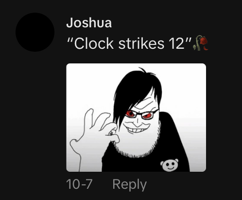 A Soyjak said to represent the guy in the Clock Strikes 12, Midnight Arrives "viral video":https://knowyourmeme.com/memes/viral-videos.