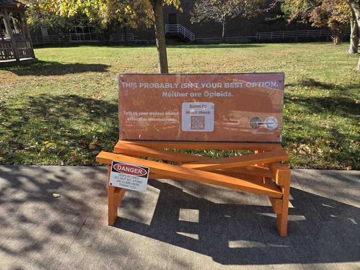 THIS PROBABLY ISN'T YOUR BEST OPTION. Neither are Opioids. Talk to your doctor about effective alternatives. Scan to learn more DANGER DISPLAY ONLY DO NOT SIT, STAND OR CLIMB HERE THANK YOU njprevent.com