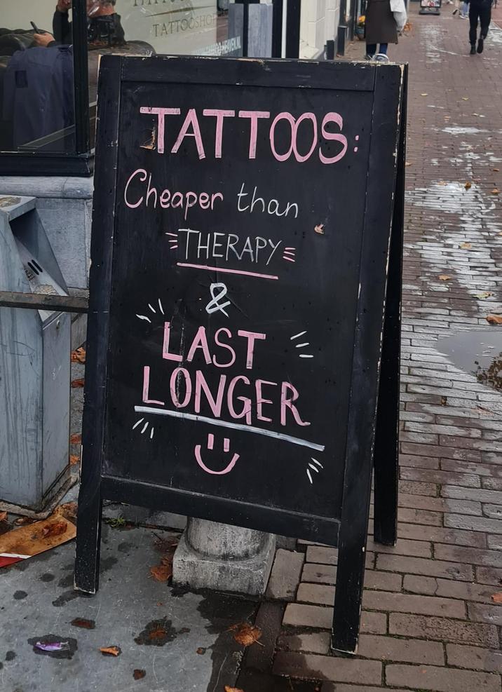 TATTOOSHOP TATTOOS Cheaper than =THERAPY = & LAST = LONGER 111