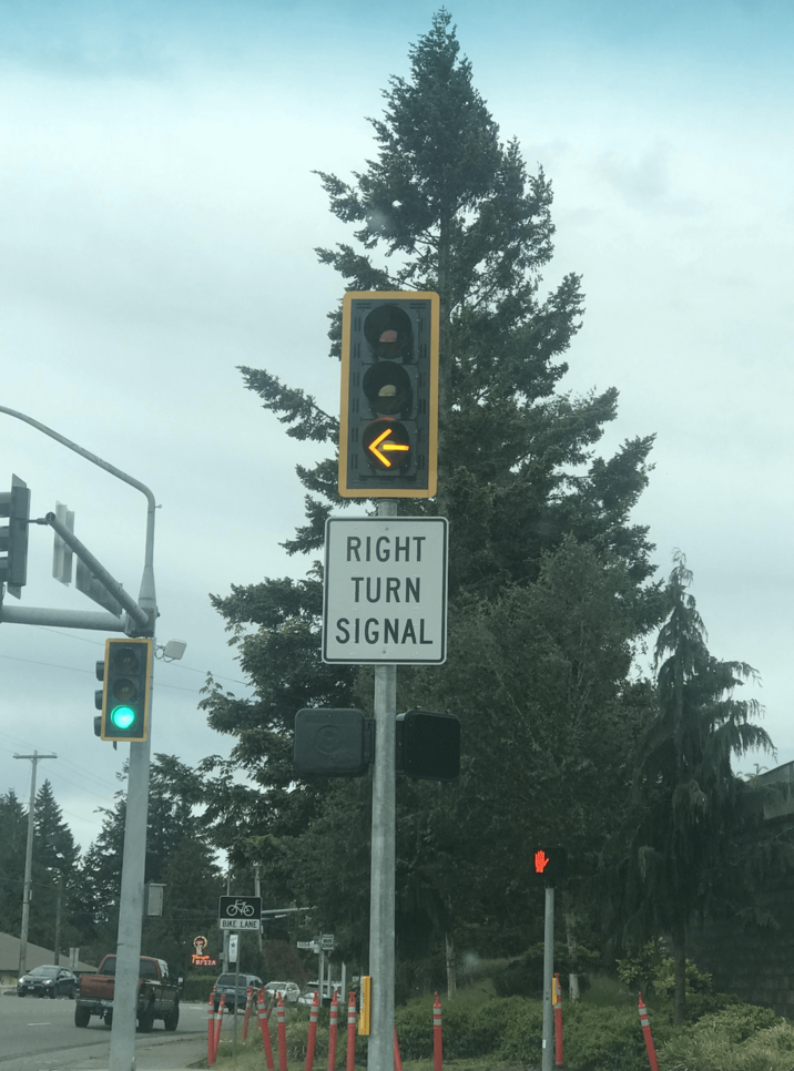 PIZZA BIKE LANE RIGHT TURN SIGNAL