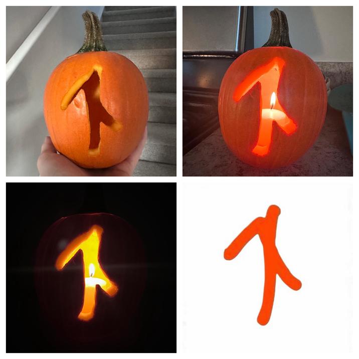 "I swear this will be my last post with the arrow. I swear. it just looked fun to carve and the okbr discord encouraged me 😅"