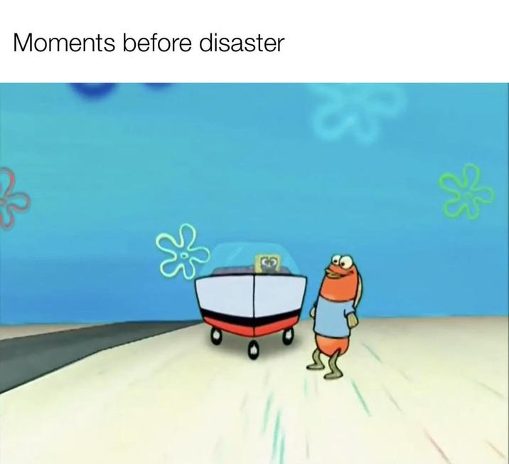 Moments before disaster