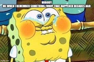 NOBODY: ME WHEN I REMEMBER SOMETHING FUNNY THAT HAPPENED DECADES AGO: