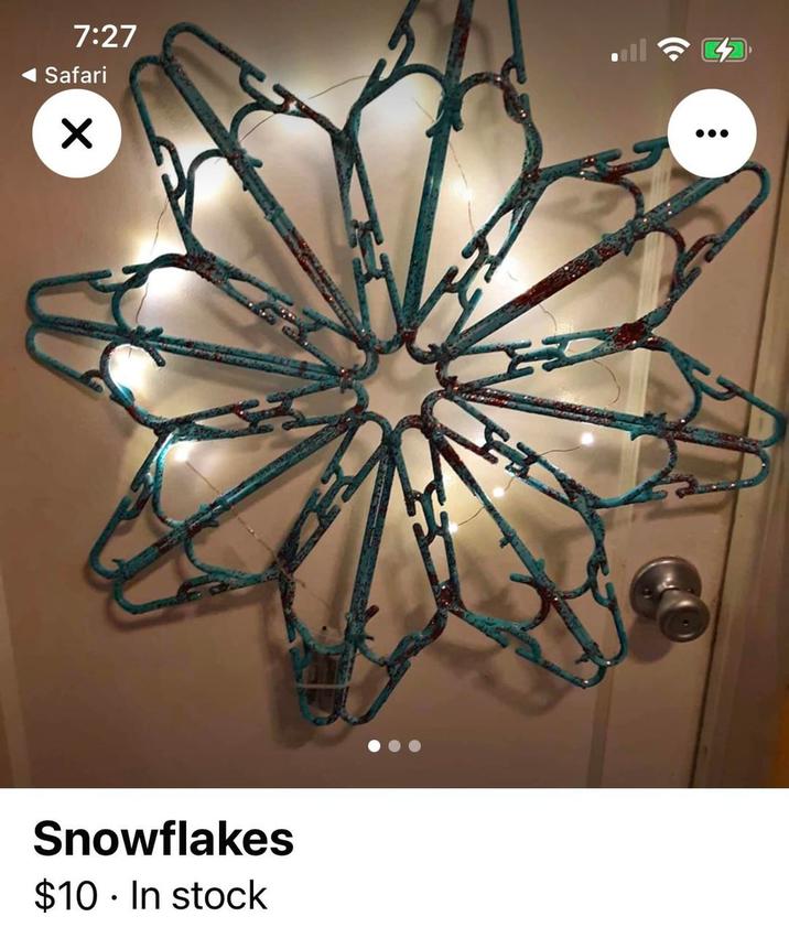 7:27 Safari ✓ Snowflakes $10. In stock