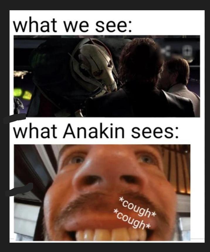 what we see: what Anakin sees: *cough* *cough*