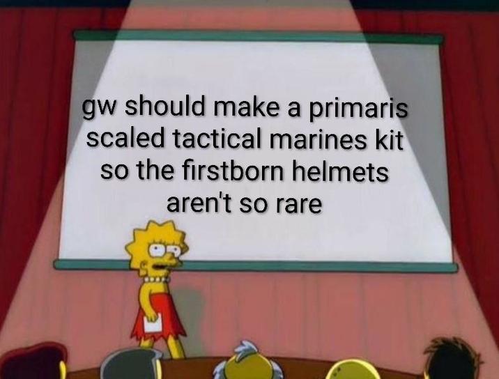 gw should make a primaris scaled tactical marines kit so the firstborn helmets aren't so rare